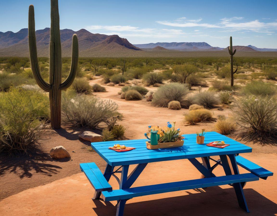 A vast Texas landscape under a bright blue sky, showcasing iconic symbols like longhorns and cacti, with a diverse group of people representing various demographics discussing insurance options around a picnic table. Incorporate a signpost pointing to budget-friendly insurance choices, with warm colors reflecting a friendly atmosphere. Include subtle hints of modern technology like insurance app screens visible on their phones. vibrant colors. super-realistic.